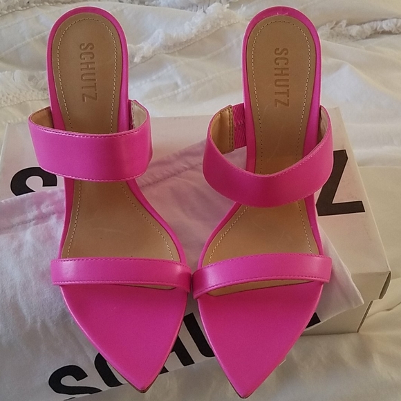 SCHUTZ neon pink Soraya heels sexy NIB - Picture 3 of 9